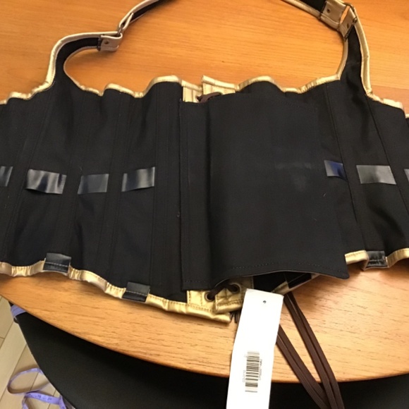 Corset steel-boned underbust in gold - Picture 4 of 5